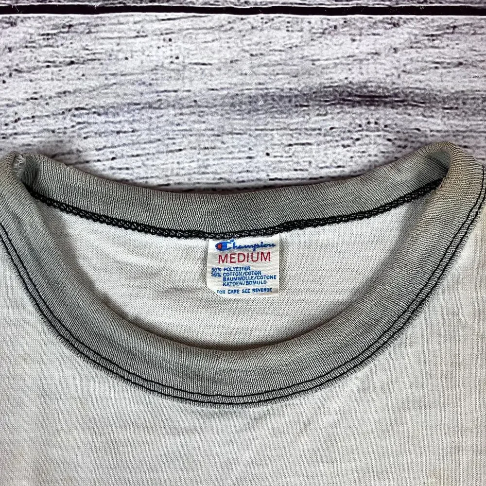 Vintage 1980s Harley Davidson Motorcycles Champion Ringer T-shirt - Picture 5 of 9